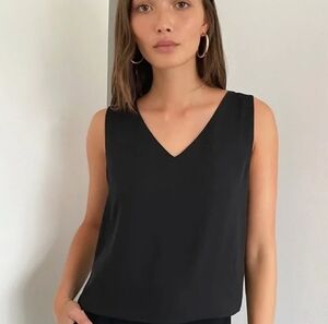 Aritzia Babaton Murphy V neck sleeveless top, Black